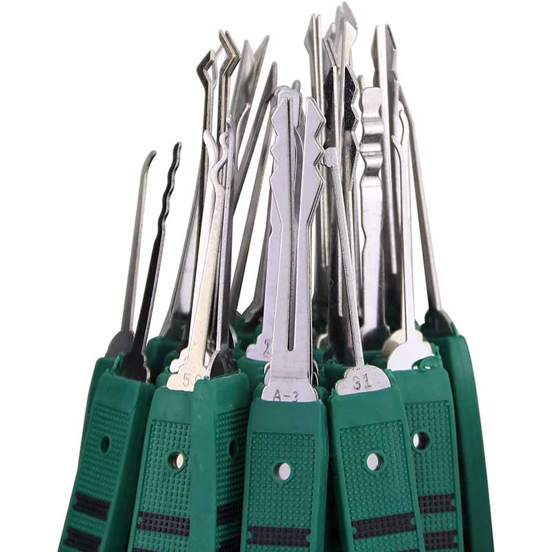 32 Pieces Lock Pick Tools Set with 7 Pieces Transparent Practice Lock