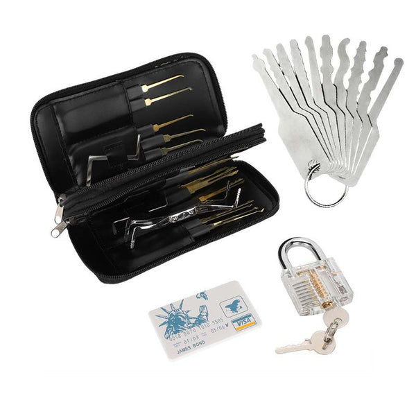 40 Pieces Lock Picking Set with 24 Pieces Lock Picks Set, 10 Pieces Car Jiggler Keys, 5 Pieces Credit Card