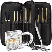 40 Pieces Lock Picking Set with 24 Pieces Lock Picks Set, 10 Pieces Car Jiggler Keys, 5 Pieces Credit Card