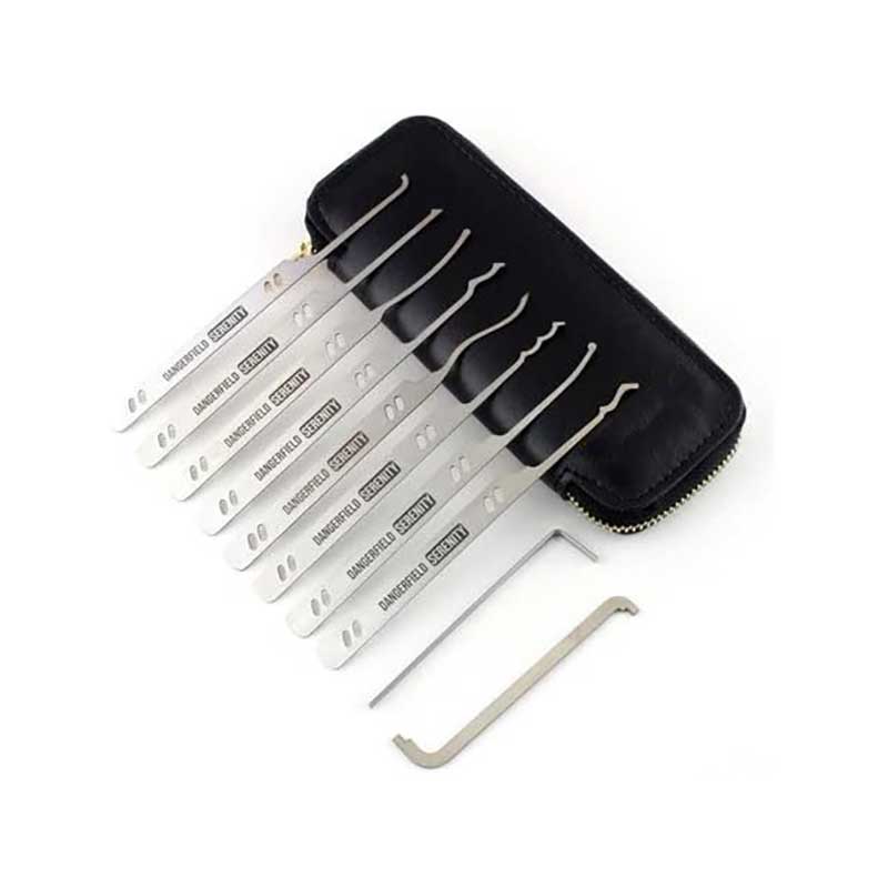 10 Pieces Lock Pick Set with Leather Wallet, Lock Pick Tools for Beginner and Locksmith