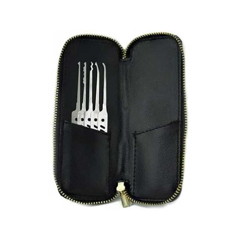 10 Pieces Lock Pick Set with Leather Wallet, Lock Pick Tools for Beginner and Locksmith