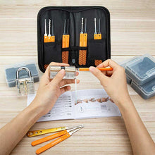17 Piece Lock Pick Set with 3 Transparent Training Locks 5 Piece Credit Card Lock Picking Kit