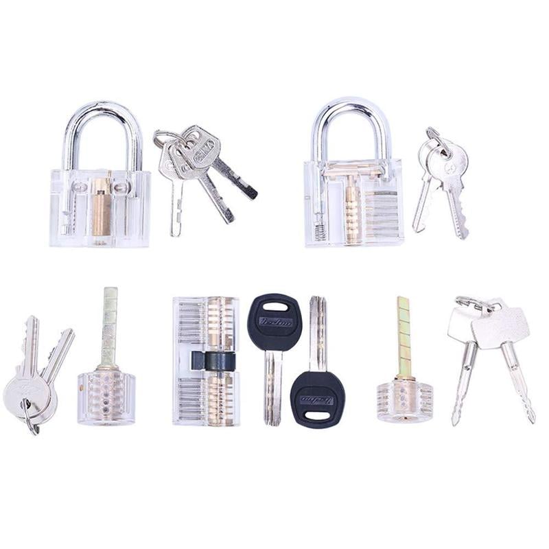 5 Piece Clear Locks Practice Locks for Lockpicking