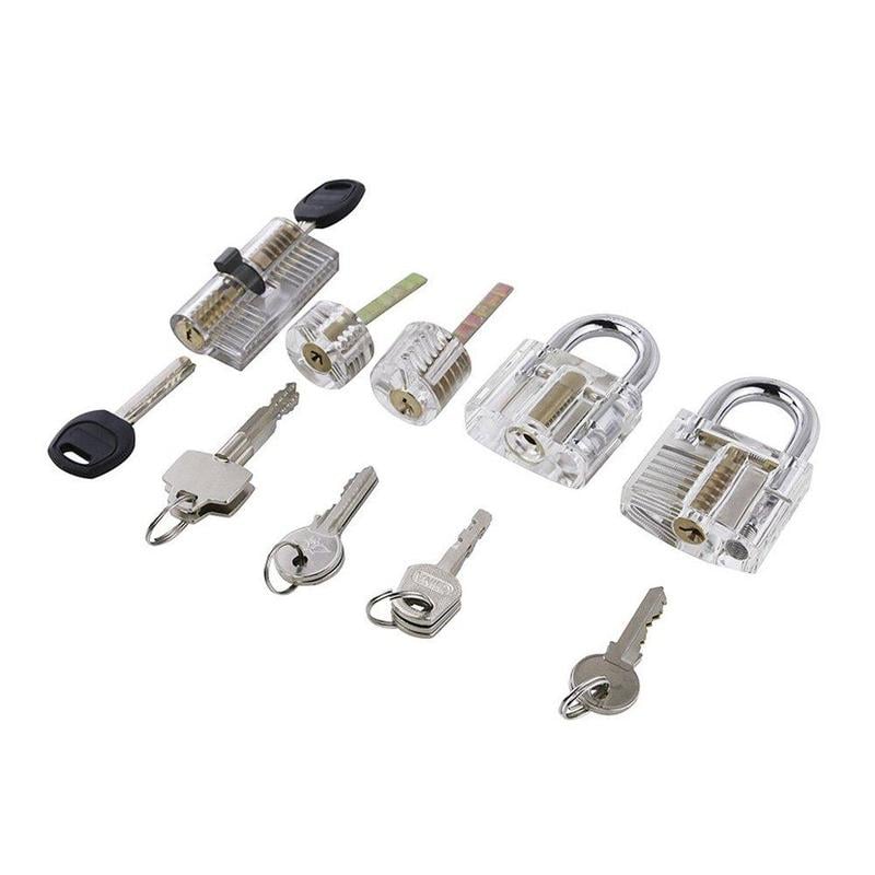 5 Piece Clear Locks Practice Locks for Lockpicking