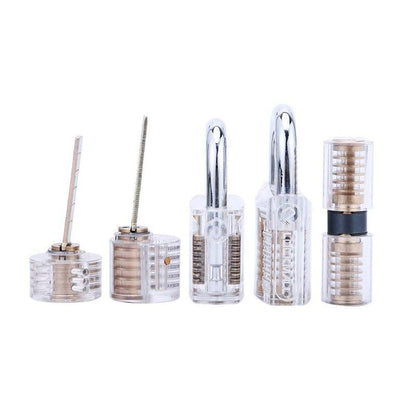 5 Piece Clear Locks Practice Locks for Lockpicking