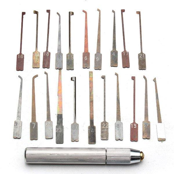 21 Piece Interchangeable Lock Pick Set