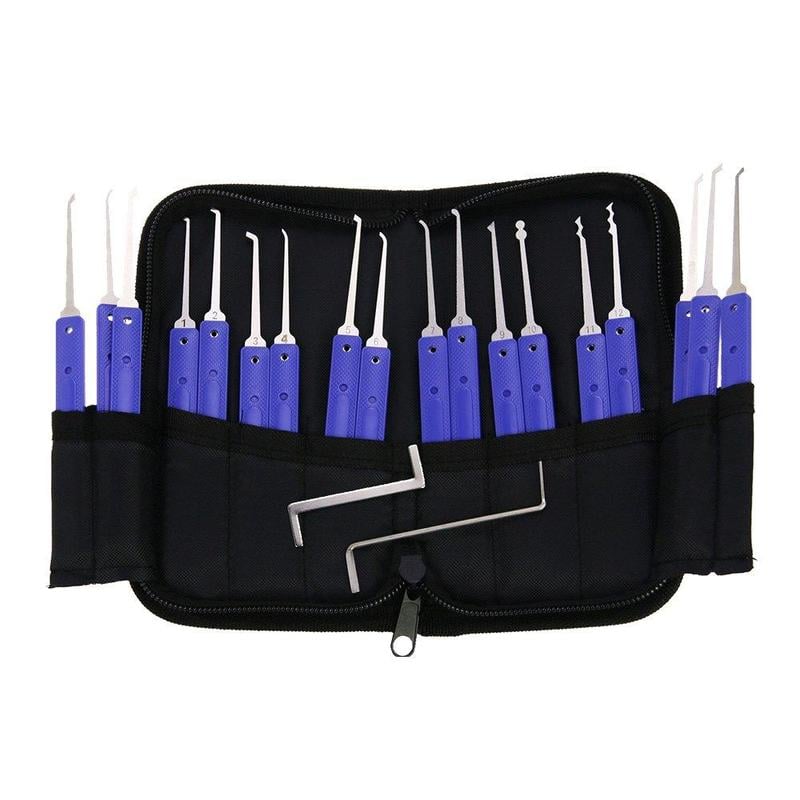 KLOM 18 Pieces Lock Pick Set Locksmith Lockpicking Kit Tool