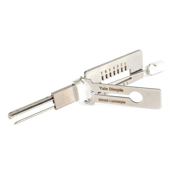 Lishi Style Yale 2 in 1 Decoder and Pick for Dimple Cylinder