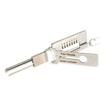 Lishi Style Yale 2 in 1 Decoder and Pick for Dimple Cylinder