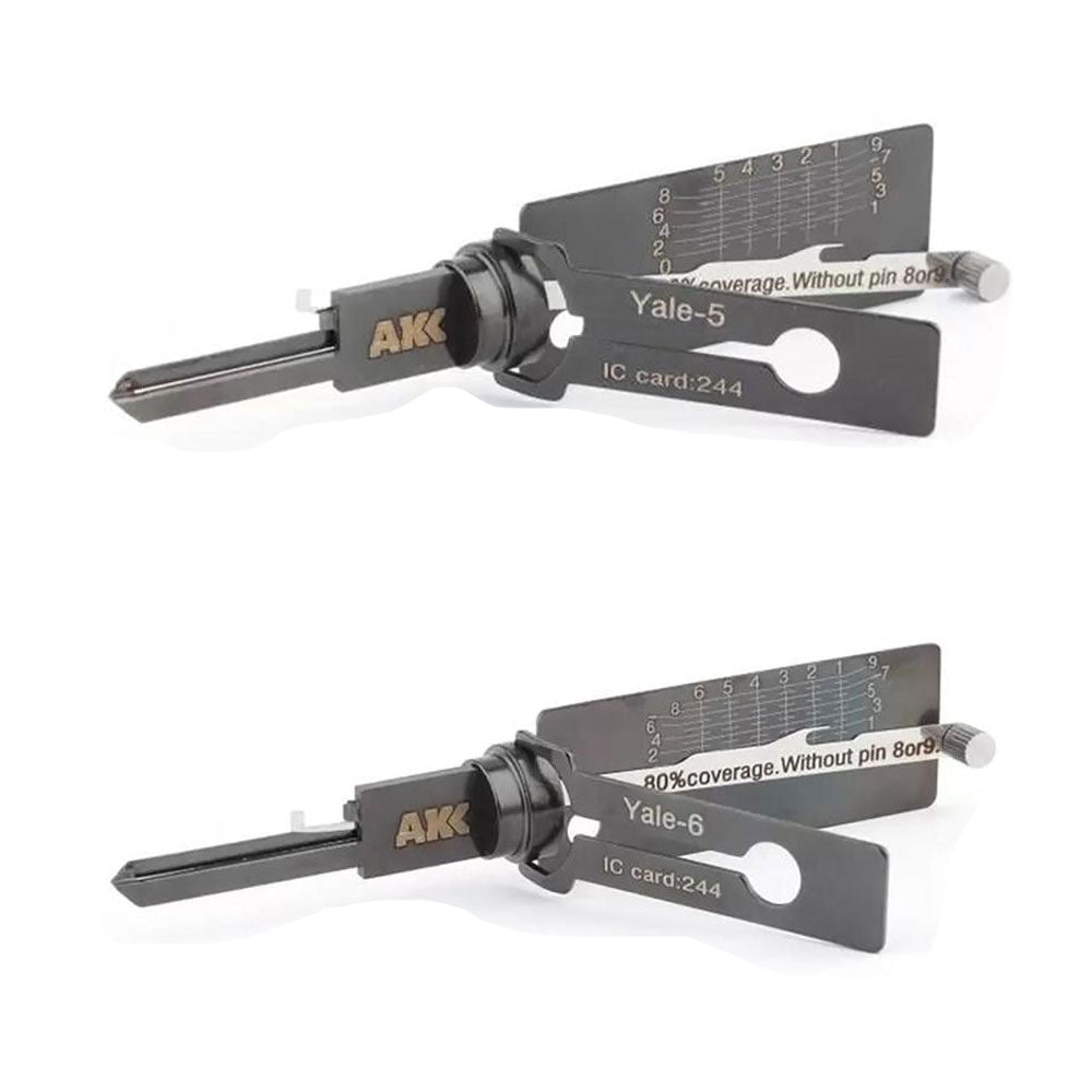 Lishi Style Yale-6 Lock Pick 2-in-1 Pick & Decoder for YALE 6-Pin Rim Cylinder