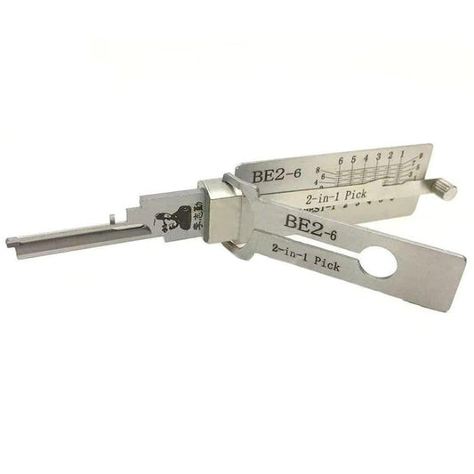 Original Lishi BE2-6 Lock Pick 2-in-1 Pick & Decoder for 6 Pin SFIC Cylinders