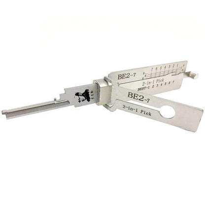 Original Lishi BE2-7 Lock Pick 2 in 1 Pick & Decoder for 7 Pin SFIC Cylinders