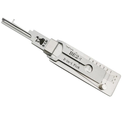 Original Lishi BE2-7 Lock Pick 2 in 1 Pick & Decoder for 7 Pin SFIC Cylinders